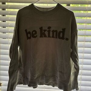 Sincerely Jules Green Crewneck Sweater with Be Kind Print